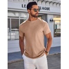 image:imageCOOFANDY Mens TShirts Short Sleeve Plain Tshirts Casual Crew Neck Basic T Shirt Soft Cooling Fitted Stretch Tee ShirtsKhaki