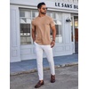 image:imageCOOFANDY Mens TShirts Short Sleeve Plain Tshirts Casual Crew Neck Basic T Shirt Soft Cooling Fitted Stretch Tee ShirtsKhaki