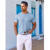image:imageCOOFANDY Mens TShirts Short Sleeve Plain Tshirts Casual Crew Neck Basic T Shirt Soft Cooling Fitted Stretch Tee ShirtsLight Blue