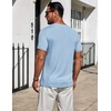 image:imageCOOFANDY Mens TShirts Short Sleeve Plain Tshirts Casual Crew Neck Basic T Shirt Soft Cooling Fitted Stretch Tee ShirtsLight Blue