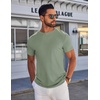 image:imageCOOFANDY Mens TShirts Short Sleeve Plain Tshirts Casual Crew Neck Basic T Shirt Soft Cooling Fitted Stretch Tee ShirtsLight Green