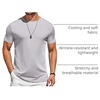 image:imageCOOFANDY Mens TShirts Short Sleeve Plain Tshirts Casual Crew Neck Basic T Shirt Soft Cooling Fitted Stretch Tee ShirtsLight Grey