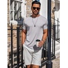 image:imageCOOFANDY Mens TShirts Short Sleeve Plain Tshirts Casual Crew Neck Basic T Shirt Soft Cooling Fitted Stretch Tee ShirtsLight Grey