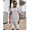 image:imageCOOFANDY Mens TShirts Short Sleeve Plain Tshirts Casual Crew Neck Basic T Shirt Soft Cooling Fitted Stretch Tee ShirtsLight Grey
