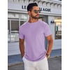 image:imageCOOFANDY Mens TShirts Short Sleeve Plain Tshirts Casual Crew Neck Basic T Shirt Soft Cooling Fitted Stretch Tee ShirtsLight Purple