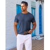 image:imageCOOFANDY Mens TShirts Short Sleeve Plain Tshirts Casual Crew Neck Basic T Shirt Soft Cooling Fitted Stretch Tee ShirtsNavy Blue