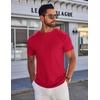 image:imageCOOFANDY Mens TShirts Short Sleeve Plain Tshirts Casual Crew Neck Basic T Shirt Soft Cooling Fitted Stretch Tee ShirtsRed