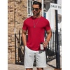 image:imageCOOFANDY Mens TShirts Short Sleeve Plain Tshirts Casual Crew Neck Basic T Shirt Soft Cooling Fitted Stretch Tee ShirtsRed