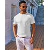 image:imageCOOFANDY Mens TShirts Short Sleeve Plain Tshirts Casual Crew Neck Basic T Shirt Soft Cooling Fitted Stretch Tee ShirtsWhite