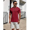 image:imageCOOFANDY Mens TShirts Short Sleeve Plain Tshirts Casual Crew Neck Basic T Shirt Soft Cooling Fitted Stretch Tee ShirtsWine Red