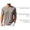 image:imageCOOFANDY Mens TShirts Summer Crew Neck Casual T Shirts Plain Short Sleeve Shirts Basic TeesKhaki