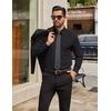 image:imageCOOFANDY Mens Tech Dress Shirts Long Sleeve Poplin Formal Shirt Casual Button Down ShirtsBlack