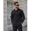 image:imageCOOFANDY Mens Tech Dress Shirts Long Sleeve Poplin Formal Shirt Casual Button Down ShirtsBlack