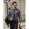 image:imageCOOFANDY Mens Tech Dress Shirts Long Sleeve Poplin Formal Shirt Casual Button Down ShirtsDark Grey