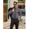 image:imageCOOFANDY Mens Tech Dress Shirts Long Sleeve Poplin Formal Shirt Casual Button Down ShirtsDark Grey
