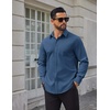 image:imageCOOFANDY Mens Tech Dress Shirts Long Sleeve Poplin Formal Shirt Casual Button Down ShirtsGrayish Blue
