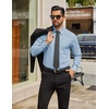 image:imageCOOFANDY Mens Tech Dress Shirts Long Sleeve Poplin Formal Shirt Casual Button Down ShirtsLight Blue