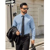 image:imageCOOFANDY Mens Tech Dress Shirts Long Sleeve Poplin Formal Shirt Casual Button Down ShirtsLight Blue