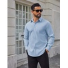 image:imageCOOFANDY Mens Tech Dress Shirts Long Sleeve Poplin Formal Shirt Casual Button Down ShirtsLight Blue