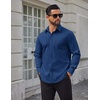 image:imageCOOFANDY Mens Tech Dress Shirts Long Sleeve Poplin Formal Shirt Casual Button Down ShirtsNavy