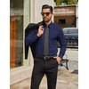 image:imageCOOFANDY Mens Tech Dress Shirts Long Sleeve Poplin Formal Shirt Casual Button Down ShirtsNavy Blue
