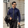 image:imageCOOFANDY Mens Tech Dress Shirts Long Sleeve Poplin Formal Shirt Casual Button Down ShirtsNavy Blue