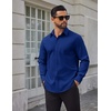 image:imageCOOFANDY Mens Tech Dress Shirts Long Sleeve Poplin Formal Shirt Casual Button Down ShirtsRoyal Azure