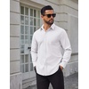 image:imageCOOFANDY Mens Tech Dress Shirts Long Sleeve Poplin Formal Shirt Casual Button Down ShirtsWhite