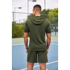image:imageCOOFANDY Mens Tracksuit 2 Piece Hooded Athletic Sweatsuit Short Sleeve Casual Sports Hoodie Shorts SetArmy Green
