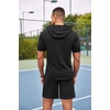 image:imageCOOFANDY Mens Tracksuit 2 Piece Hooded Athletic Sweatsuit Short Sleeve Casual Sports Hoodie Shorts SetBlack