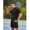 image:imageCOOFANDY Mens Tracksuit 2 Piece Hooded Athletic Sweatsuit Short Sleeve Casual Sports Hoodie Shorts SetBlack