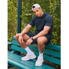 image:imageCOOFANDY Mens Tracksuit 2 Piece Hooded Athletic Sweatsuit Short Sleeve Casual Sports Hoodie Shorts SetBlue