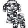 image:imageCOOFANDY Mens Tracksuit 2 Piece Hooded Athletic Sweatsuit Short Sleeve Casual Sports Hoodie Shorts SetCamouflage