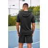 image:imageCOOFANDY Mens Tracksuit 2 Piece Hooded Athletic Sweatsuit Short Sleeve Casual Sports Hoodie Shorts SetDark Grey
