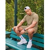 image:imageCOOFANDY Mens Tracksuit 2 Piece Hooded Athletic Sweatsuit Short Sleeve Casual Sports Hoodie Shorts SetKhaki