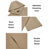 image:imageCOOFANDY Mens Tracksuit 2 Piece Hooded Athletic Sweatsuit Short Sleeve Casual Sports Hoodie Shorts SetKhaki