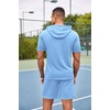 image:imageCOOFANDY Mens Tracksuit 2 Piece Hooded Athletic Sweatsuit Short Sleeve Casual Sports Hoodie Shorts SetLight Blue