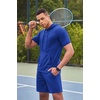 image:imageCOOFANDY Mens Tracksuit 2 Piece Hooded Athletic Sweatsuit Short Sleeve Casual Sports Hoodie Shorts SetRoyal Blue