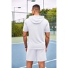 image:imageCOOFANDY Mens Tracksuit 2 Piece Hooded Athletic Sweatsuit Short Sleeve Casual Sports Hoodie Shorts SetWhite