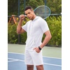 image:imageCOOFANDY Mens Tracksuit 2 Piece Hooded Athletic Sweatsuit Short Sleeve Casual Sports Hoodie Shorts SetWhite