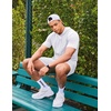 image:imageCOOFANDY Mens Tracksuit 2 Piece Hooded Athletic Sweatsuit Short Sleeve Casual Sports Hoodie Shorts SetWhite