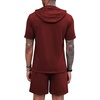 image:imageCOOFANDY Mens Tracksuit 2 Piece Hooded Athletic Sweatsuit Short Sleeve Casual Sports Hoodie Shorts SetWine Red
