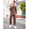 image:imageCOOFANDY Mens Tracksuit 2 Piece Hooded Athletic Sweatsuits Casual Running Jogging Sport Suit SetsBrown