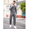 image:imageCOOFANDY Mens Tracksuit 2 Piece Hooded Athletic Sweatsuits Casual Running Jogging Sport Suit SetsLight Grey