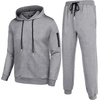 image:imageCOOFANDY Mens Tracksuit 2 Piece Hooded Athletic Sweatsuits Casual Running Jogging Sport Suit SetsLight Grey