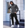 image:imageCOOFANDY Mens Tracksuit 2 Piece Hooded Athletic Sweatsuits Casual Running Jogging Sport Suit SetsZdark Grey Black
