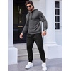 image:imageCOOFANDY Mens Tracksuit 2 Piece Hooded Athletic Sweatsuits Casual Running Jogging Sport Suit SetsZdark Grey Black
