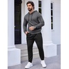 image:imageCOOFANDY Mens Tracksuit 2 Piece Hooded Athletic Sweatsuits Casual Running Jogging Sport Suit SetsZdark Grey Black