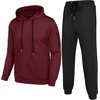 image:imageCOOFANDY Mens Tracksuit 2 Piece Hooded Athletic Sweatsuits Casual Running Jogging Sport Suit SetsZwine Red Black