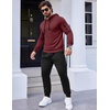 image:imageCOOFANDY Mens Tracksuit 2 Piece Hooded Athletic Sweatsuits Casual Running Jogging Sport Suit SetsZwine Red Black